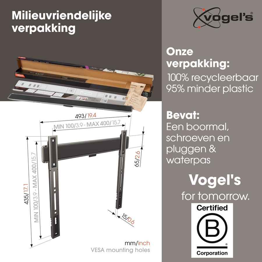 Vogel's ELITE TVM 5405 | Vaste tv-beugel | 32-77" 3